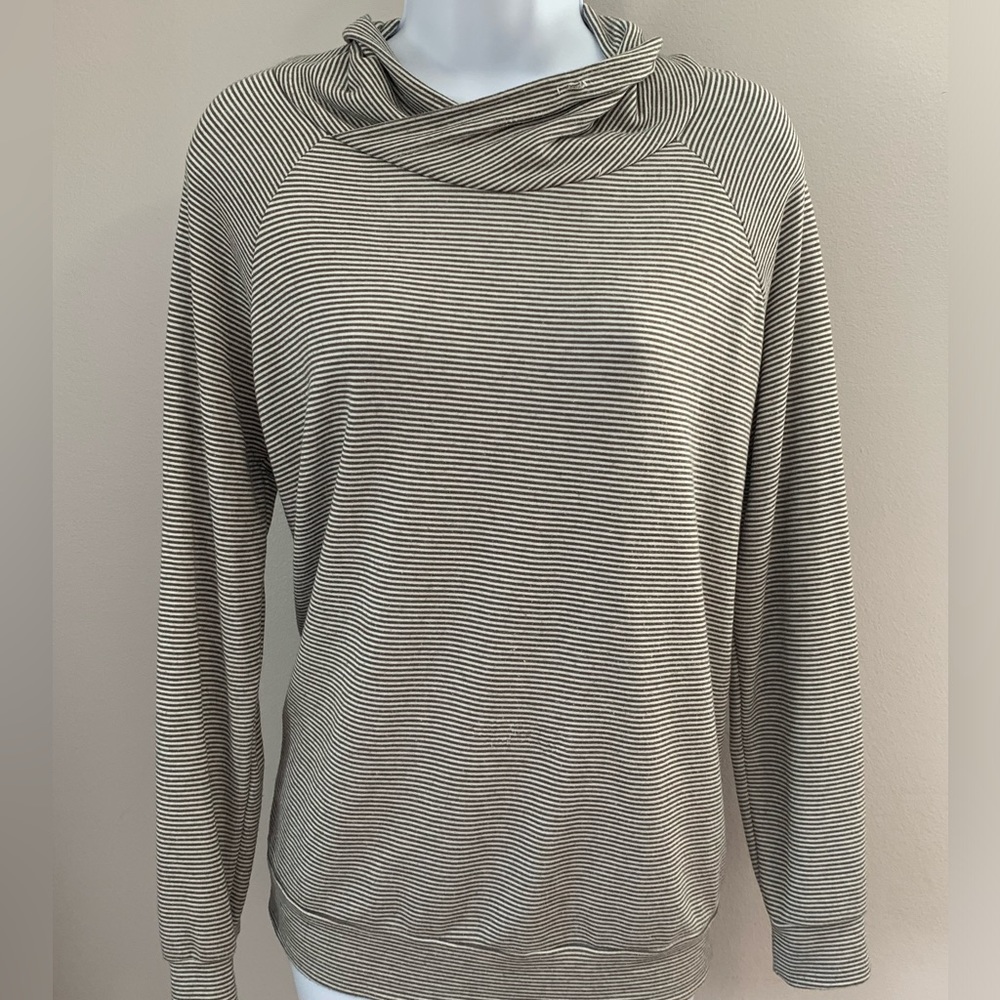 Staccato Striped Cowl Neck Top